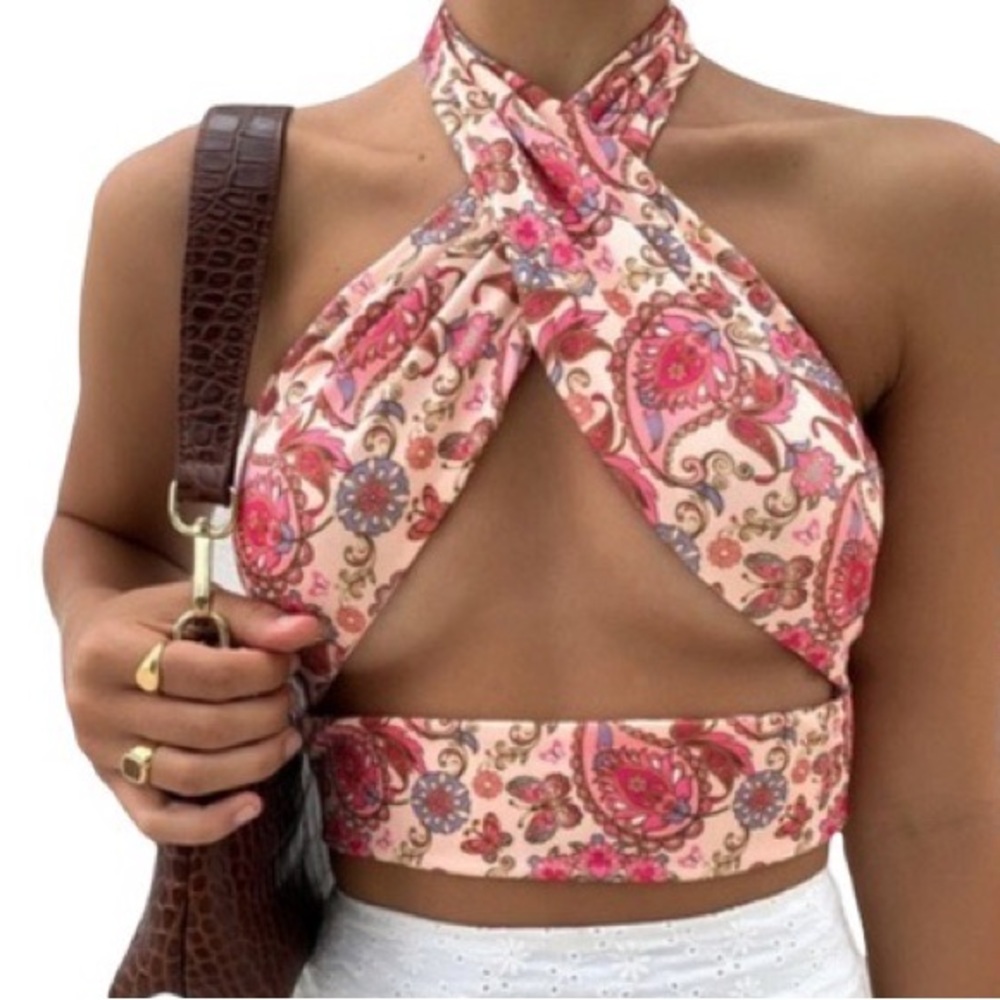 TigerMist Paisley Wrap Top, Matching Skirt